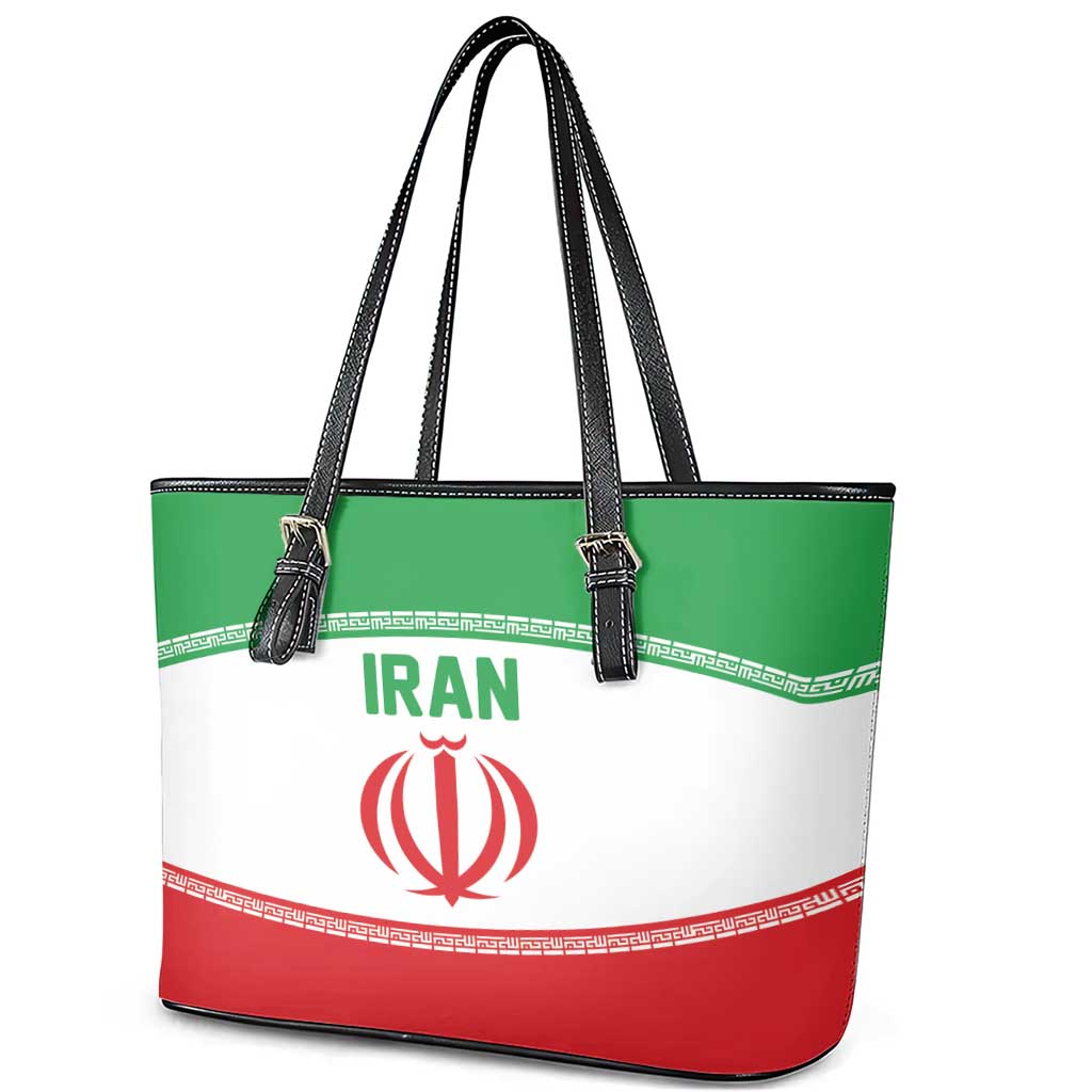 Iran Flag Leather Tote Bag Persian Pride National Colors