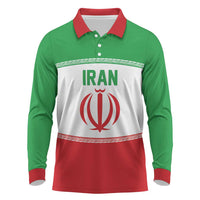Iran Flag Custom Long Sleeve Polo Shirt Persian Pride National Colors