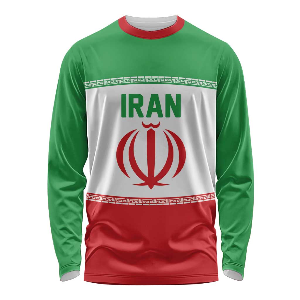 Iran Flag Custom Long Sleeve Shirt Persian Pride National Colors