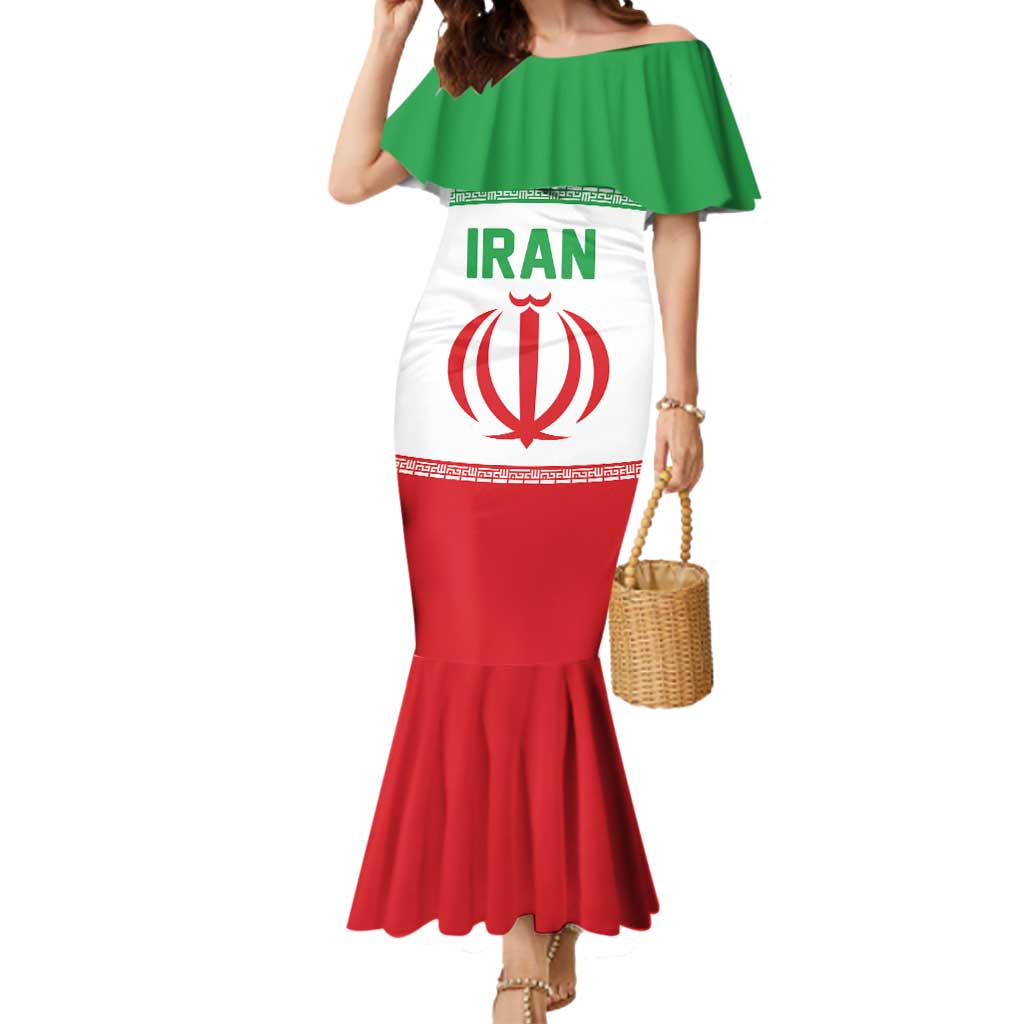 Iran Flag Custom Mermaid Dress Persian Pride National Colors
