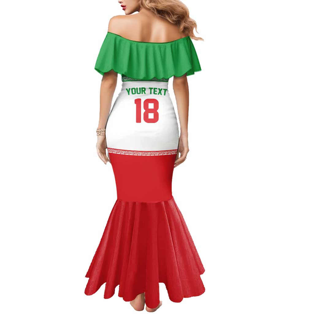 Iran Flag Custom Mermaid Dress Persian Pride National Colors
