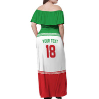 Iran Flag Custom Off Shoulder Maxi Dress Persian Pride National Colors