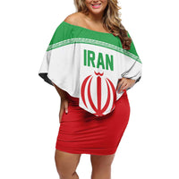 Iran Flag Custom Off Shoulder Short Dress Persian Pride National Colors