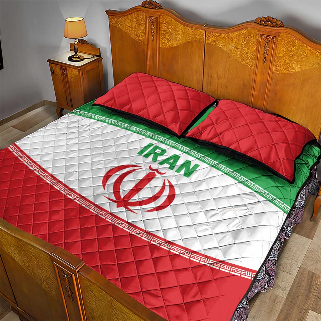 Iran Flag Quilt Bed Set Persian Pride National Colors