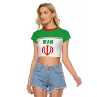 Iran Flag Custom Raglan Cropped T Shirt Persian Pride National Colors