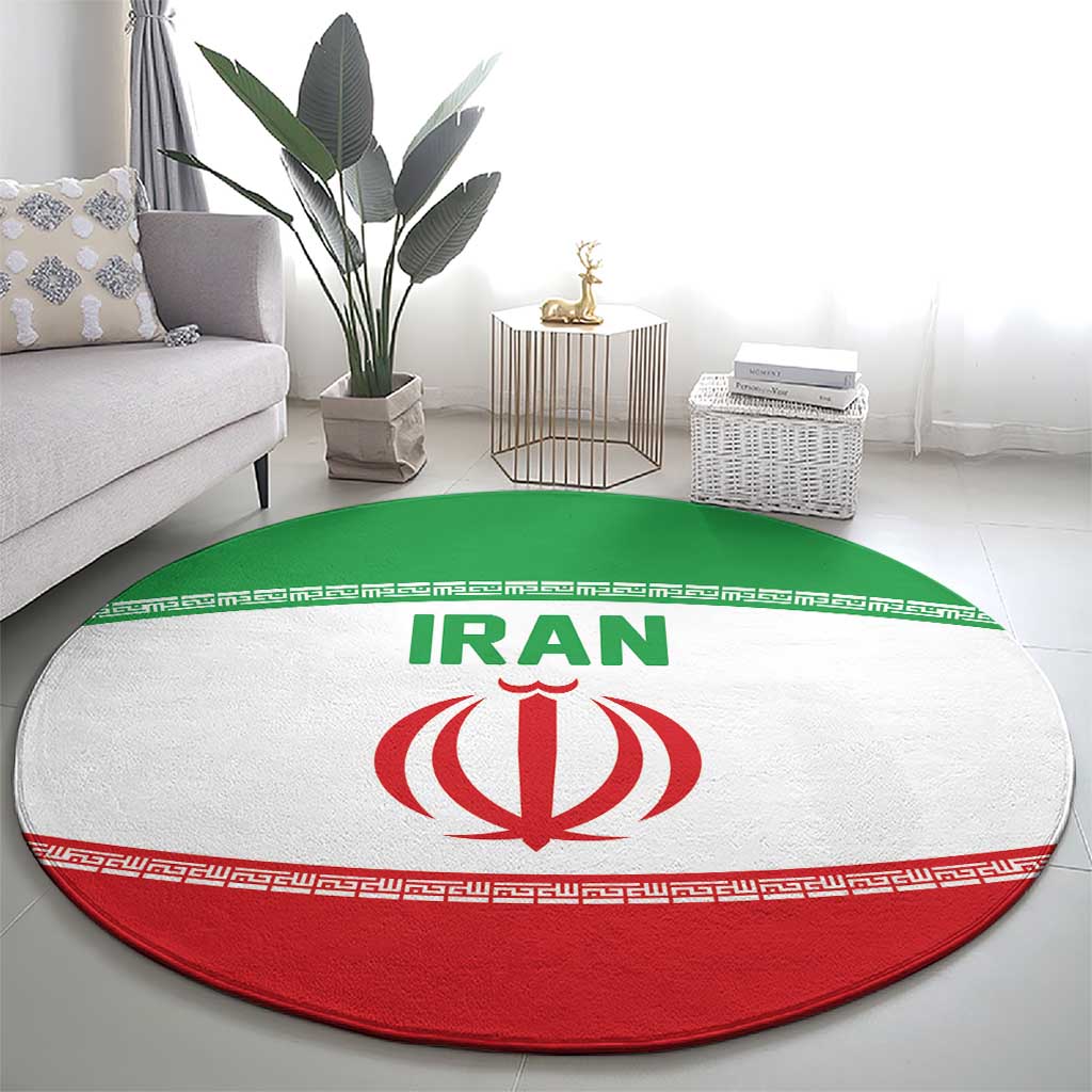Iran Flag Round Carpet Persian Pride National Colors