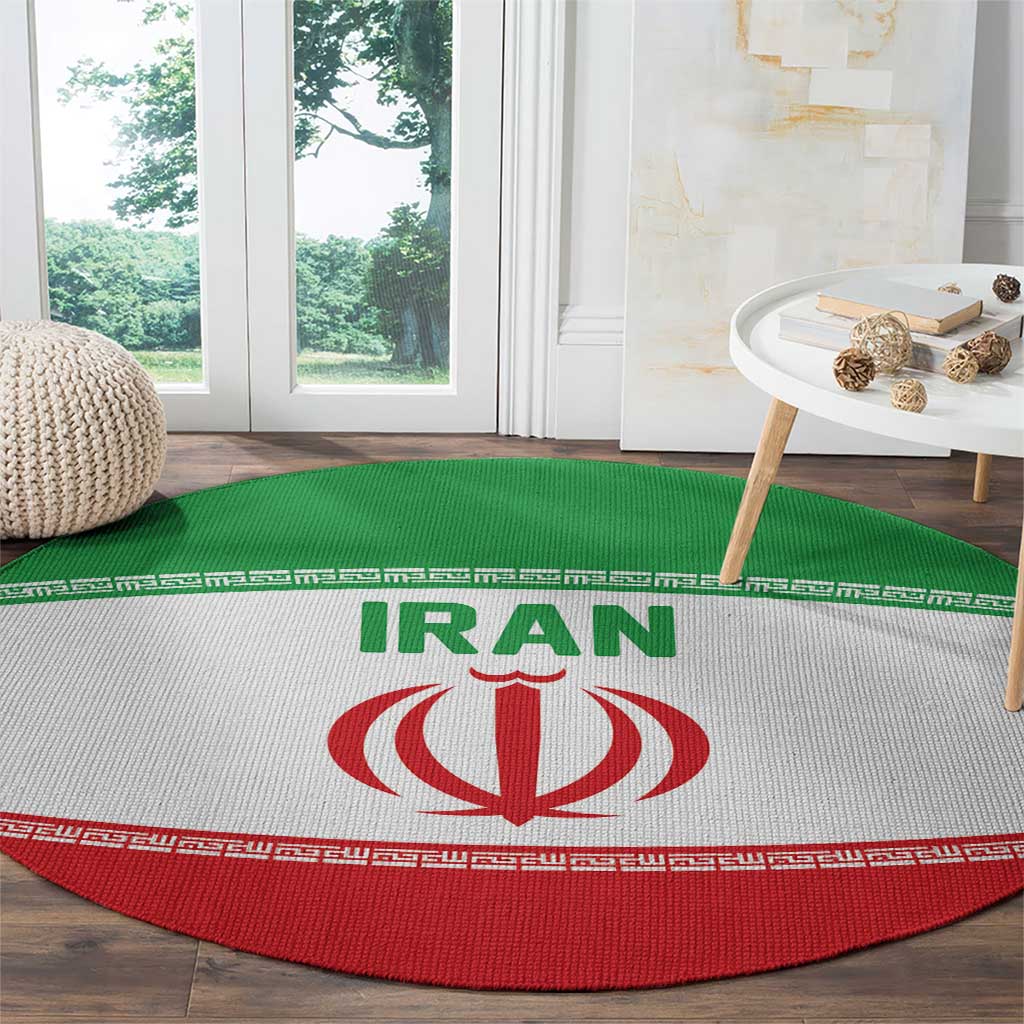 Iran Flag Round Carpet Persian Pride National Colors