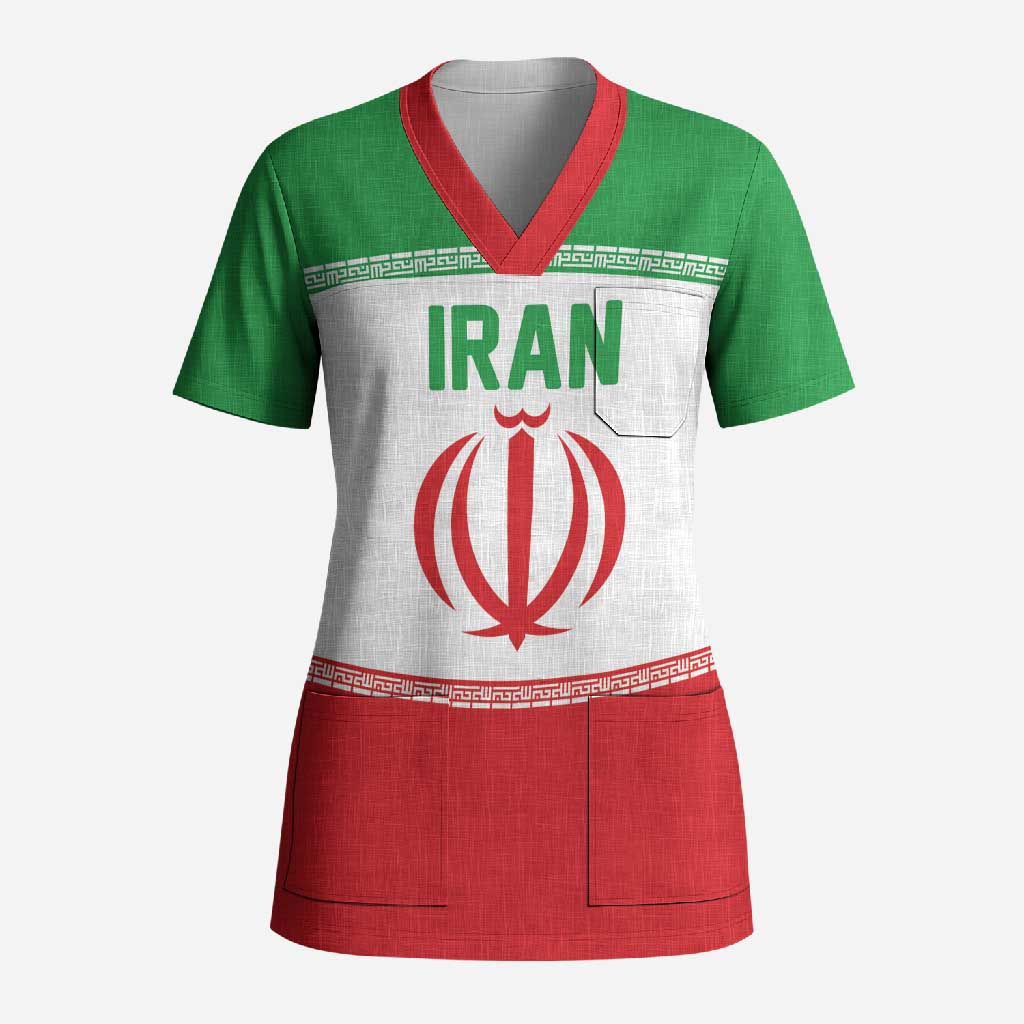 Iran Flag Custom Scrub Top Persian Pride National Colors
