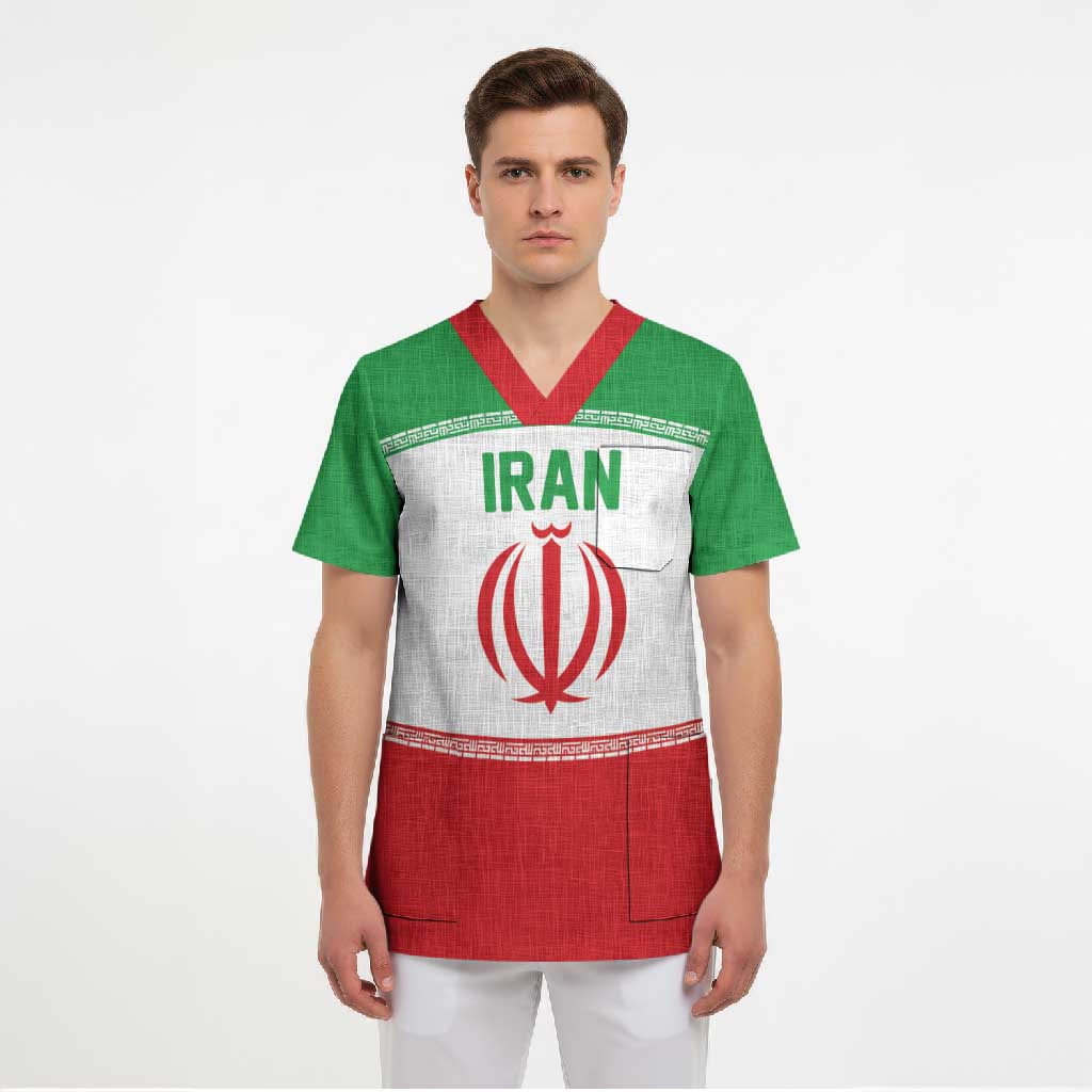 Iran Flag Custom Scrub Top Persian Pride National Colors