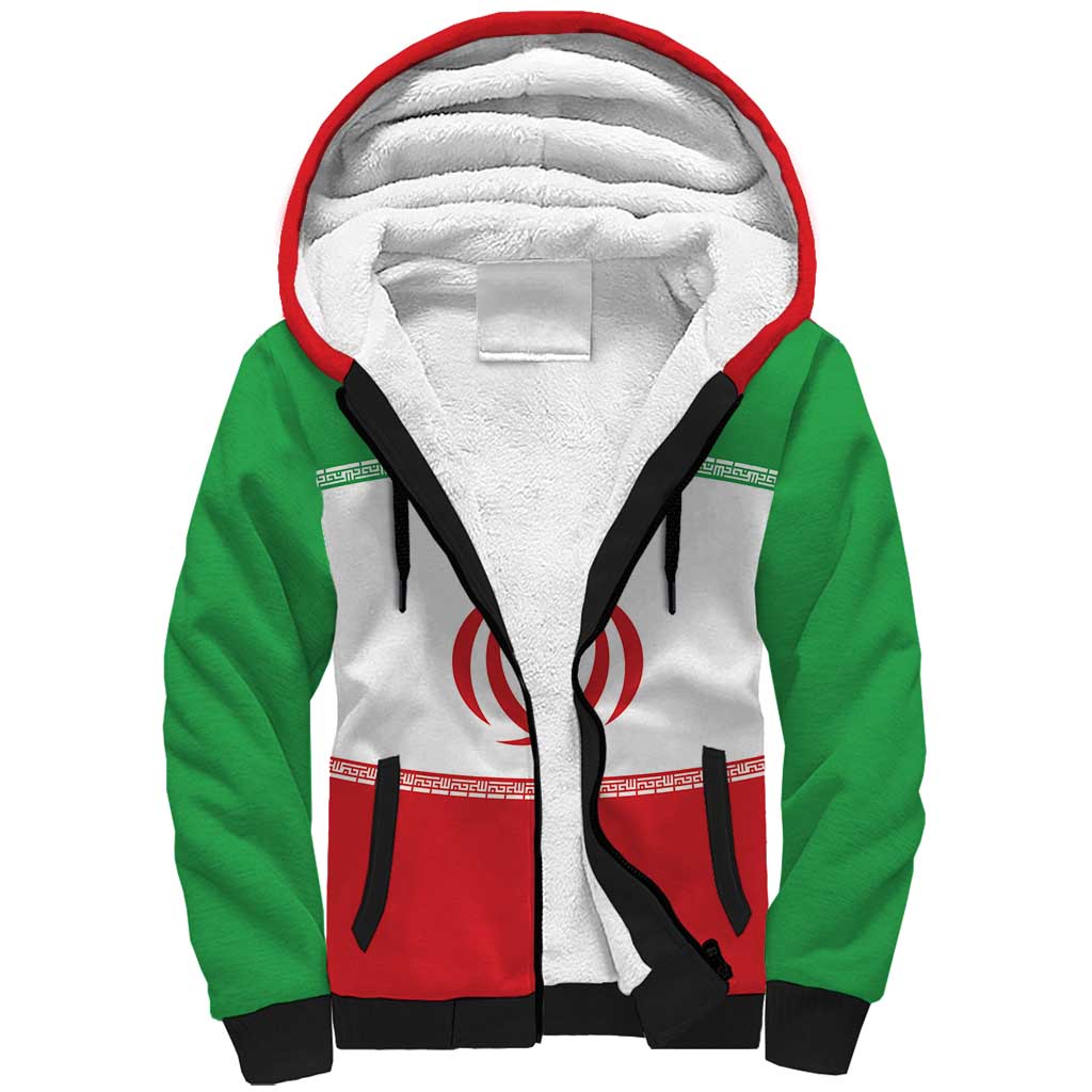 Iran Flag Custom Sherpa Hoodie Persian Pride National Colors