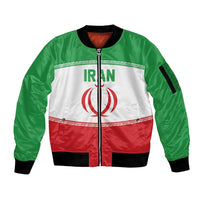 Iran Flag Custom Sleeve Zip Bomber Jacket Persian Pride National Colors