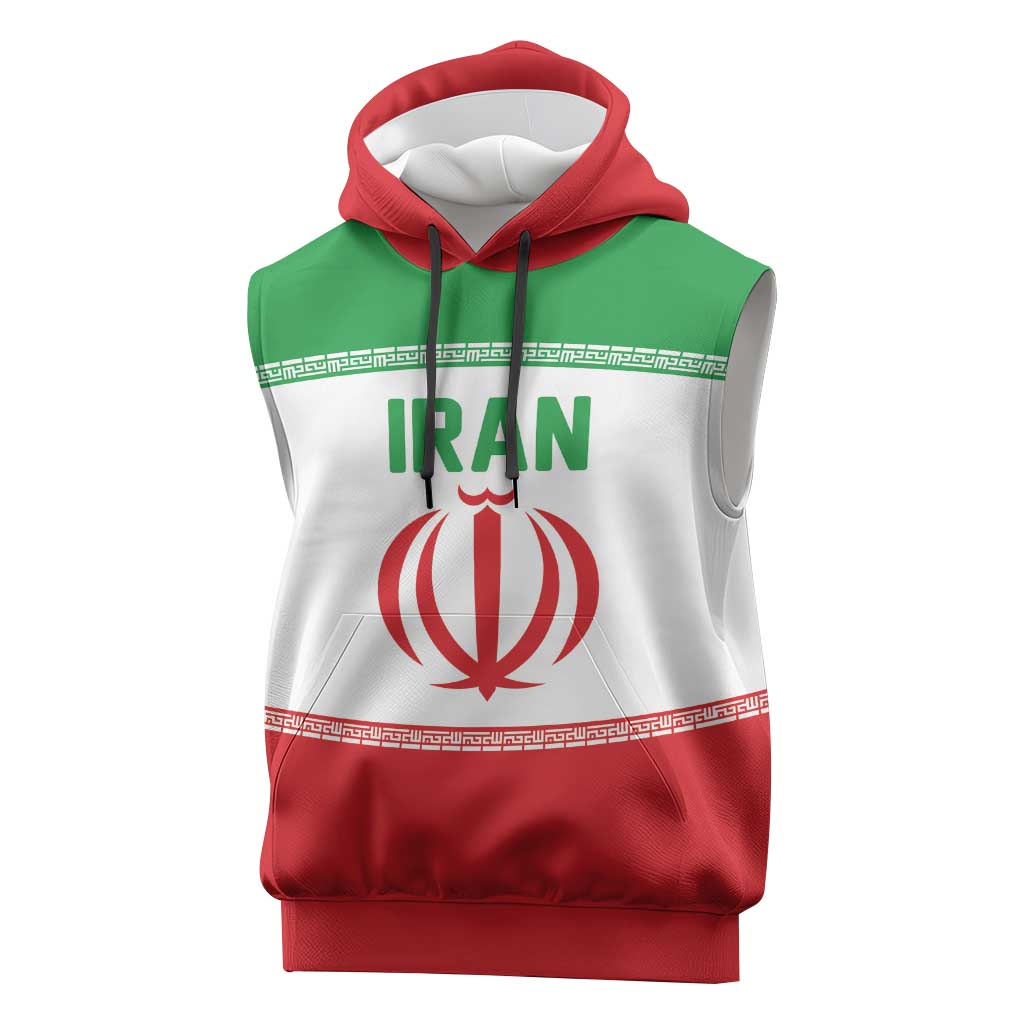 Iran Flag Custom Sleeveless Hoodie Persian Pride National Colors