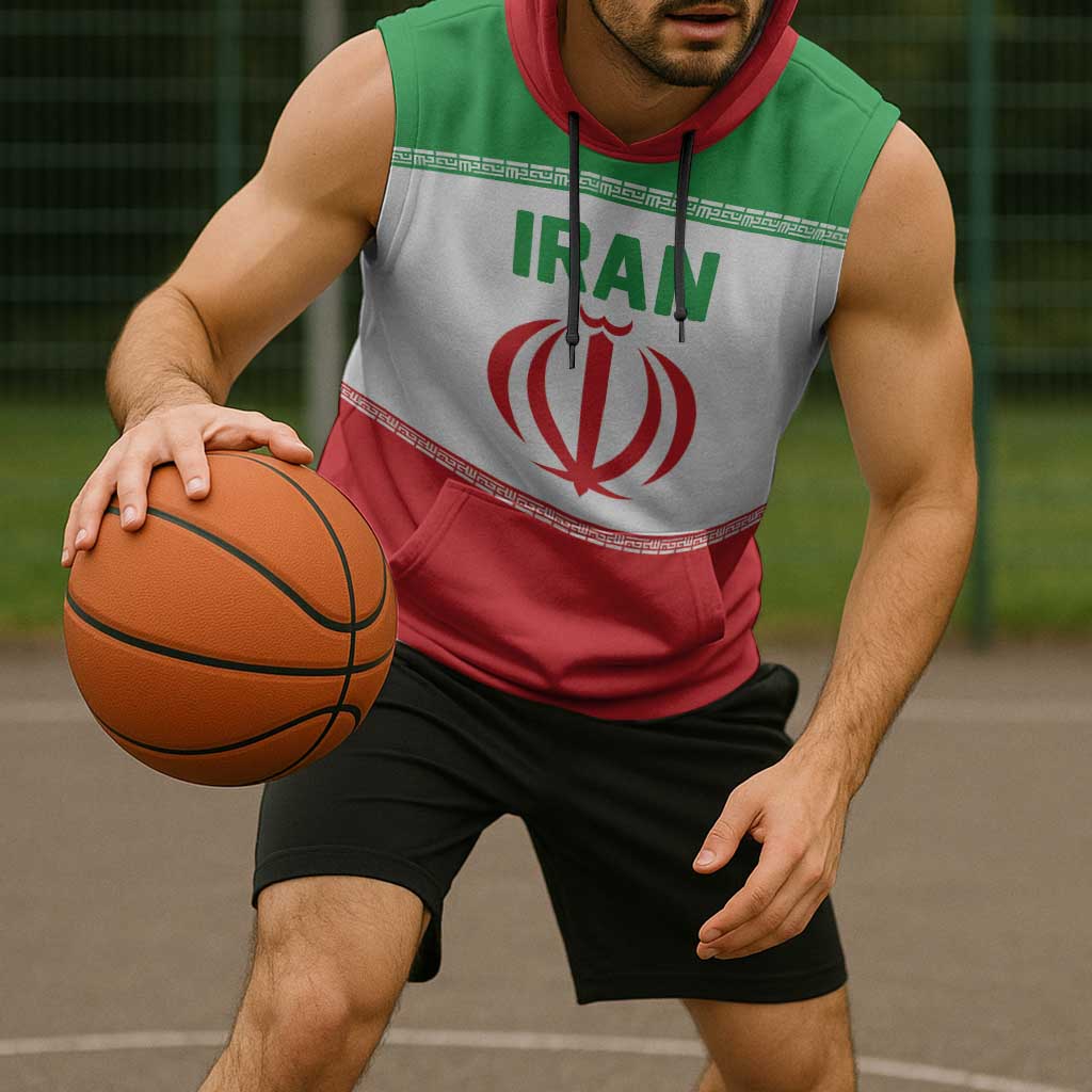Iran Flag Custom Sleeveless Hoodie Persian Pride National Colors
