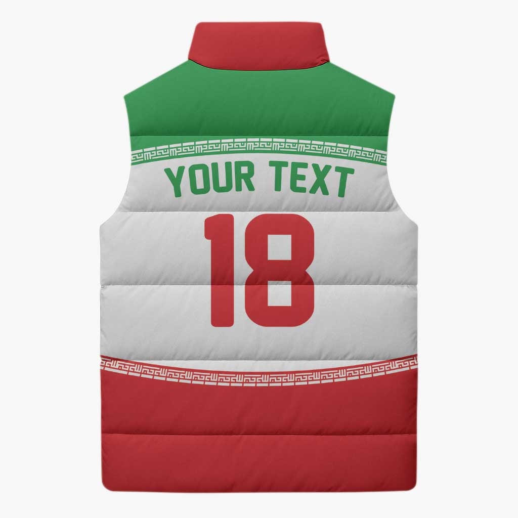 Iran Flag Custom Sleeveless Puffer Jacket Persian Pride National Colors