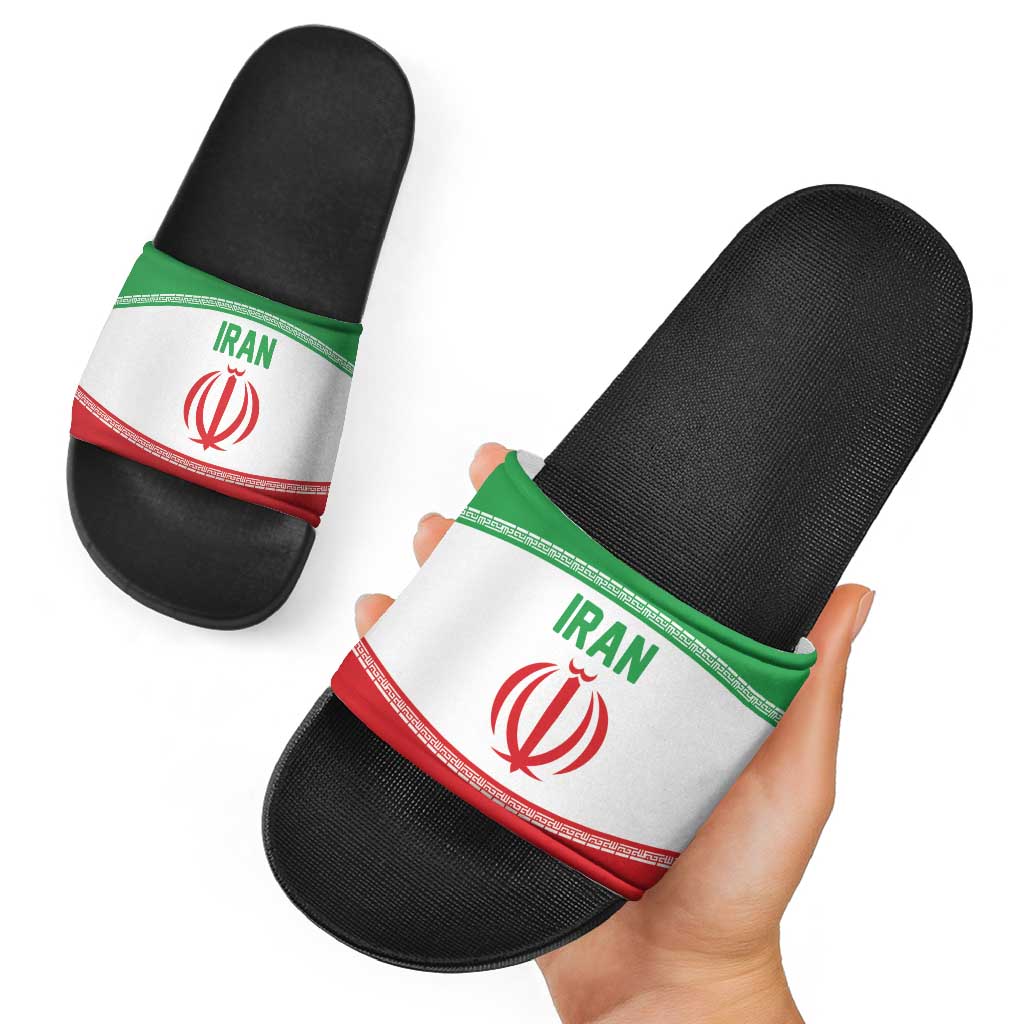 Iran Flag Slide Sandals Persian Pride National Colors