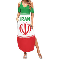Iran Flag Custom Summer Maxi Dress Persian Pride National Colors