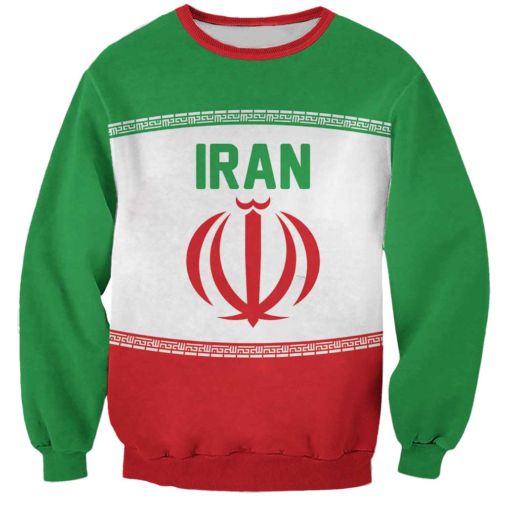 Iran Flag Custom Sweatshirt Persian Pride National Colors