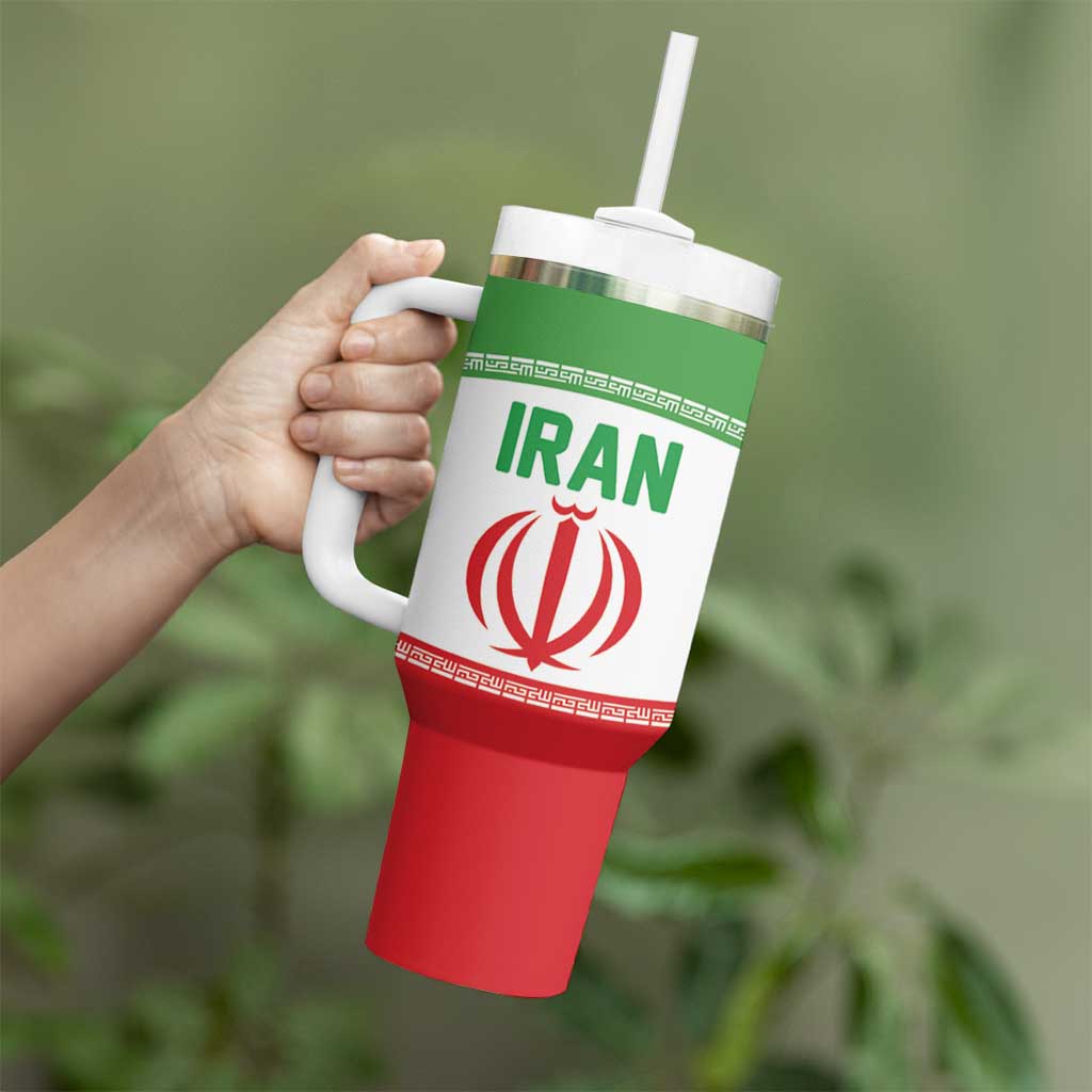 Iran Flag Custom Tumbler With Handle Persian Pride National Colors