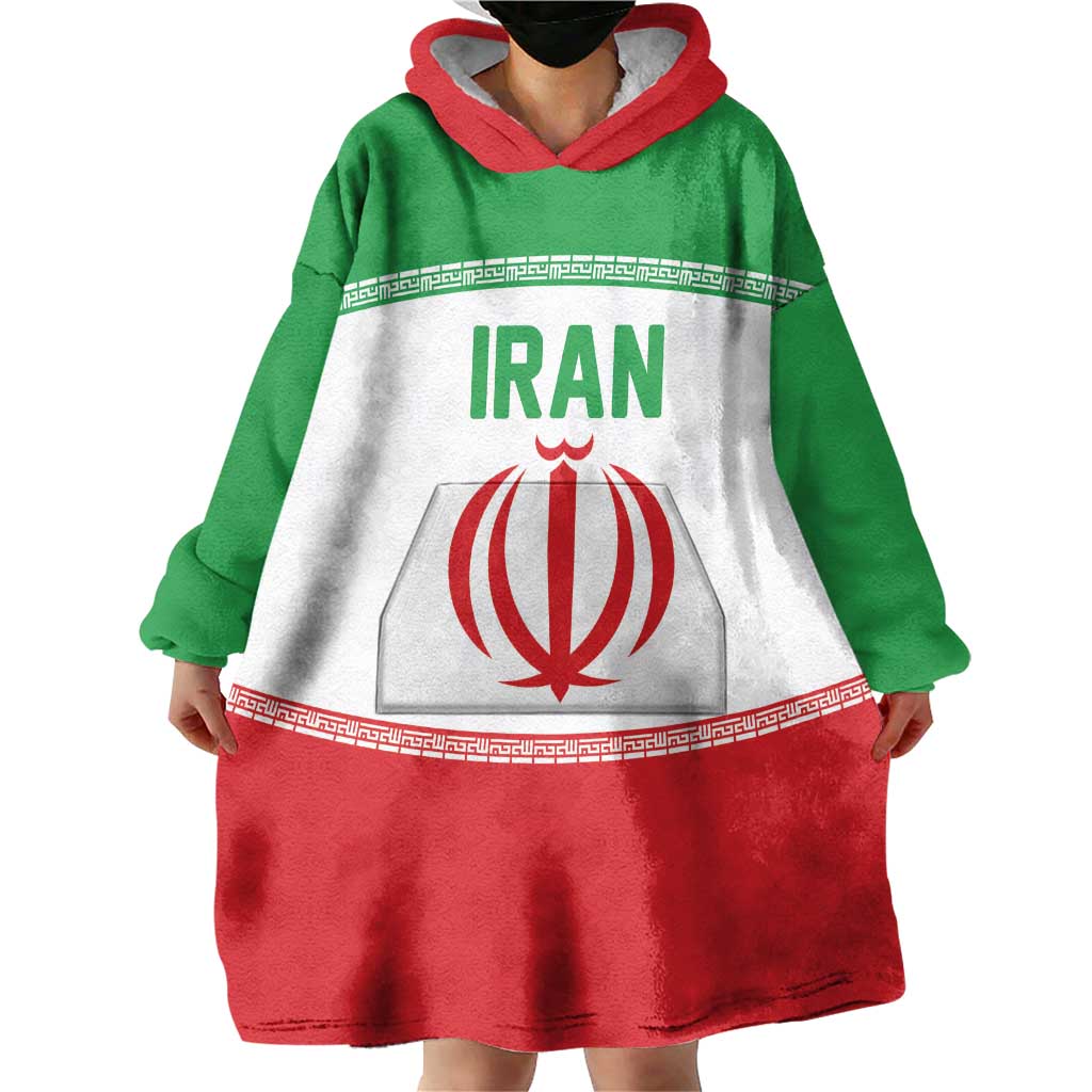 Iran Flag Custom Wearable Blanket Hoodie Persian Pride National Colors