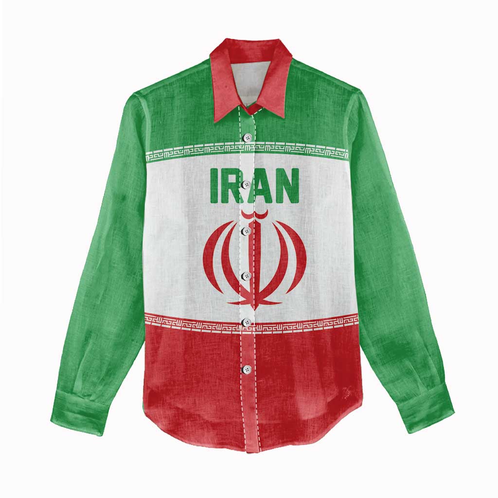 Iran Flag Custom Women Casual Shirt Persian Pride National Colors