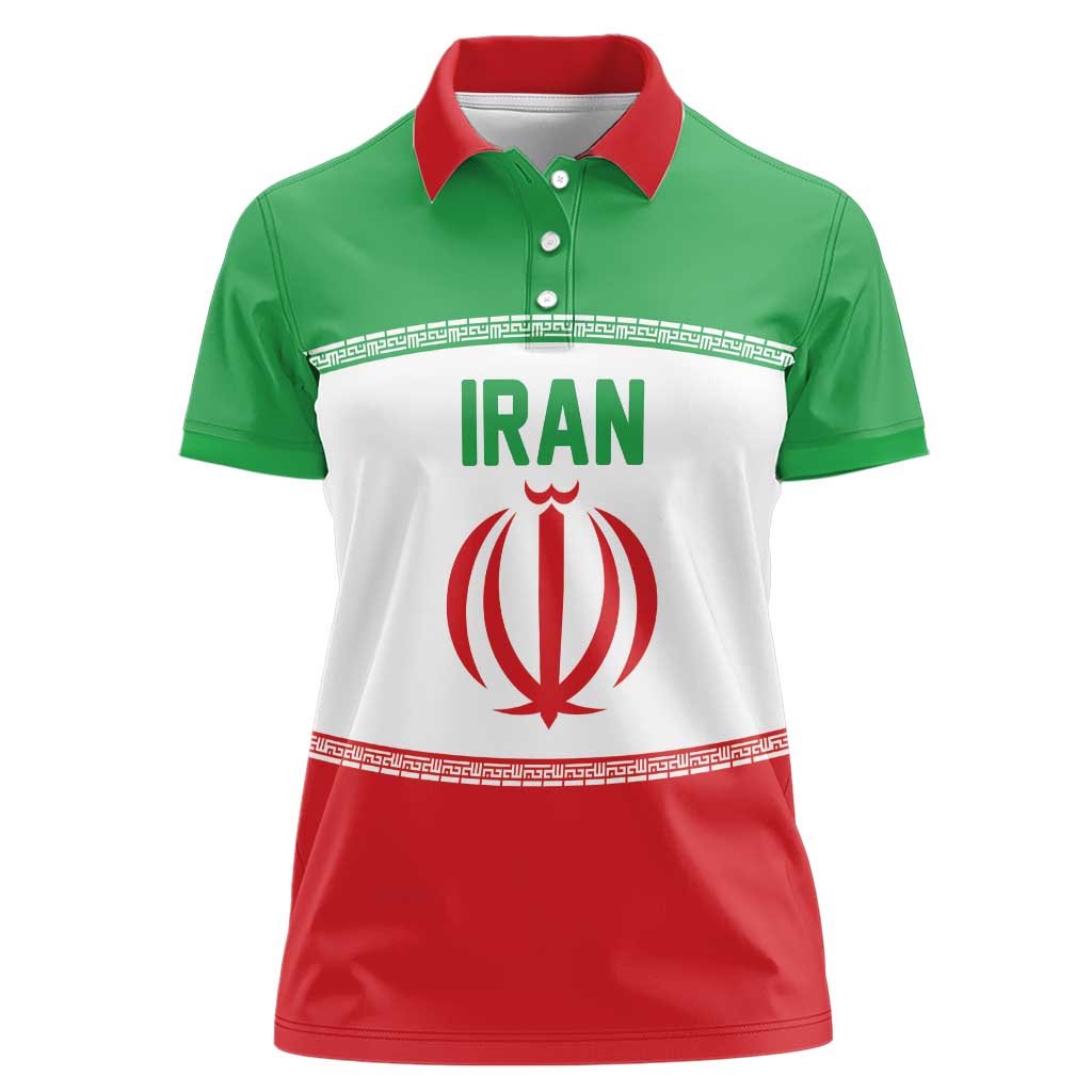 Iran Flag Custom Women Polo Shirt Persian Pride National Colors