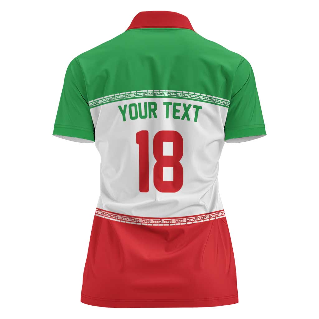 Iran Flag Custom Women Polo Shirt Persian Pride National Colors