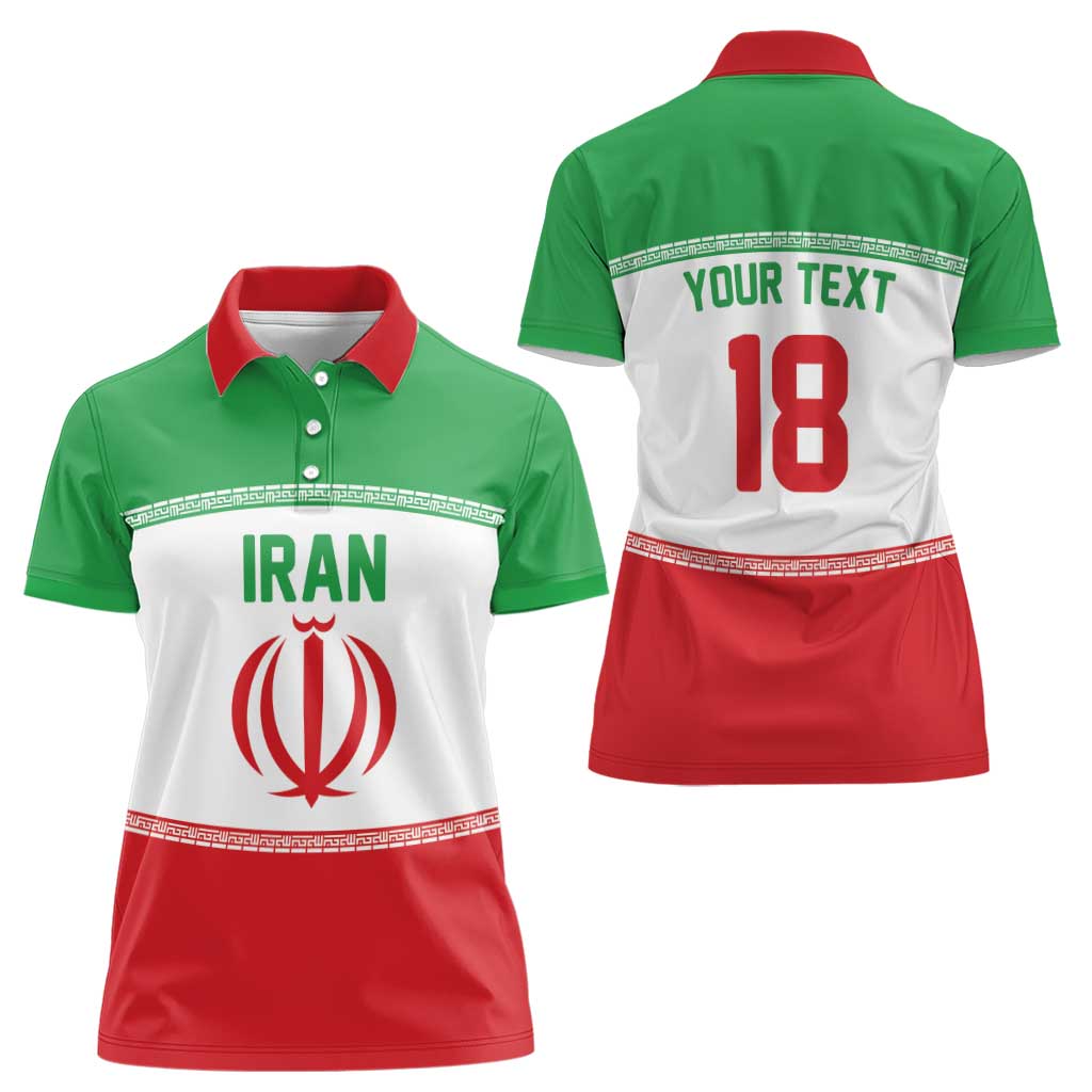 Iran Flag Custom Women Polo Shirt Persian Pride National Colors