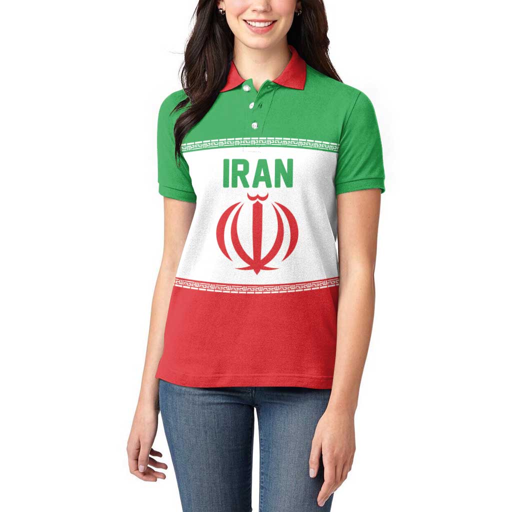 Iran Flag Custom Women Polo Shirt Persian Pride National Colors