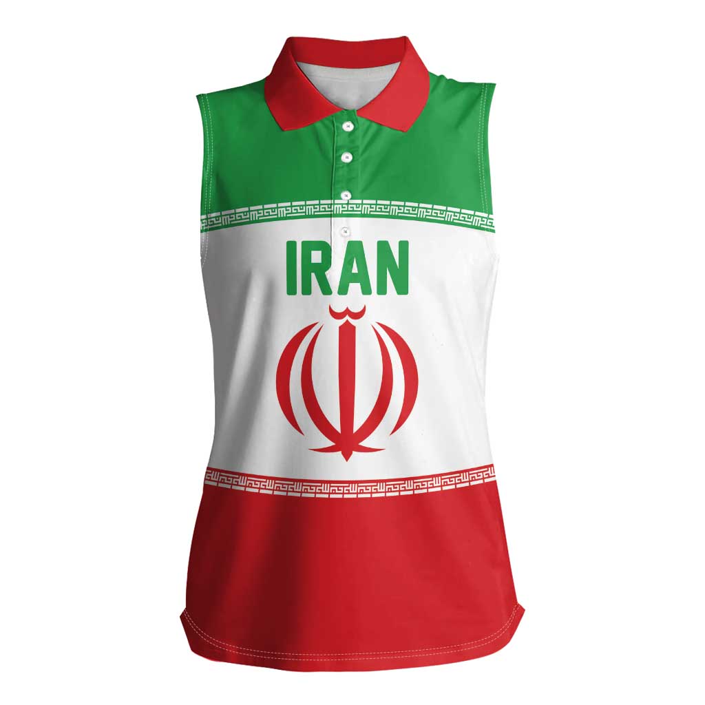 Iran Flag Custom Women Sleeveless Polo Shirt Persian Pride National Colors