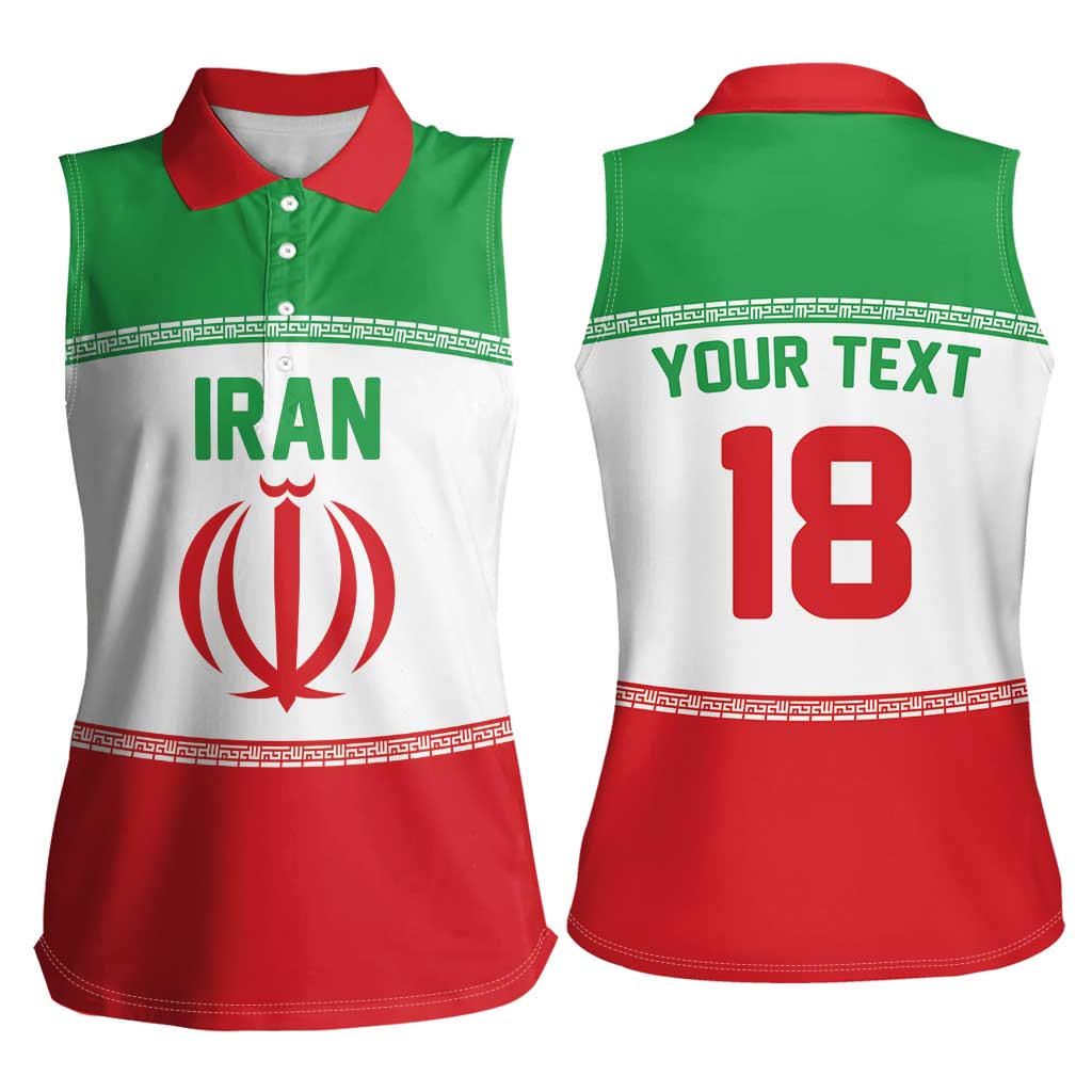 Iran Flag Custom Women Sleeveless Polo Shirt Persian Pride National Colors