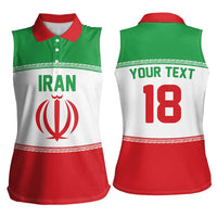 Iran Flag Custom Women Sleeveless Polo Shirt Persian Pride National Colors