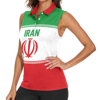 Iran Flag Custom Women Sleeveless Polo Shirt Persian Pride National Colors
