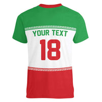 Iran Flag Custom Women V-Neck T-Shirt Persian Pride National Colors
