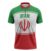 Iran Flag Custom Zipper Polo Shirt Persian Pride National Colors