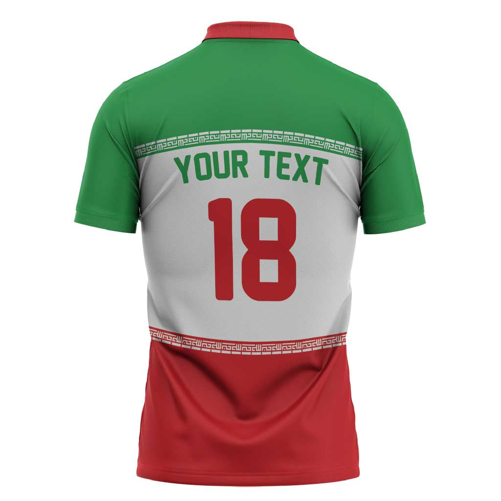 Iran Flag Custom Zipper Polo Shirt Persian Pride National Colors