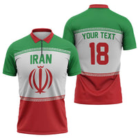 Iran Flag Custom Zipper Polo Shirt Persian Pride National Colors