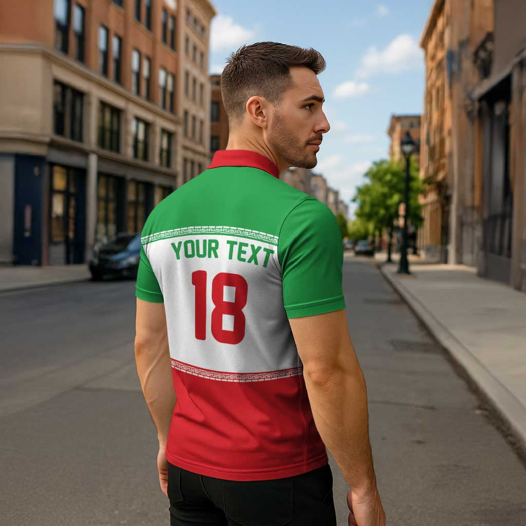 Iran Flag Custom Zipper Polo Shirt Persian Pride National Colors