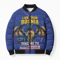 I Am From Bosnia Take Me To America Bomber Puffer Jacket Road to WC 2026