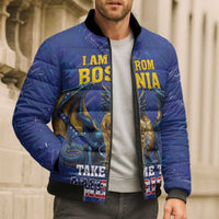 I Am From Bosnia Take Me To America Bomber Puffer Jacket Road to WC 2026
