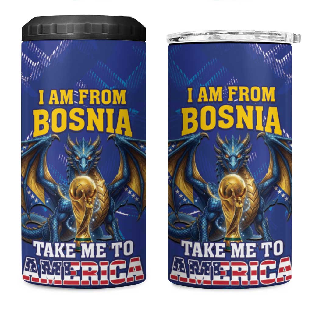 I Am From Bosnia Take Me To America 4 in 1 Can Cooler Tumbler Road to WC 2026