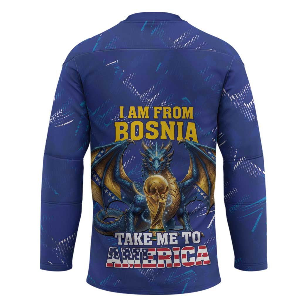 I Am From Bosnia Take Me To America Hockey Jersey Road to WC 2026
