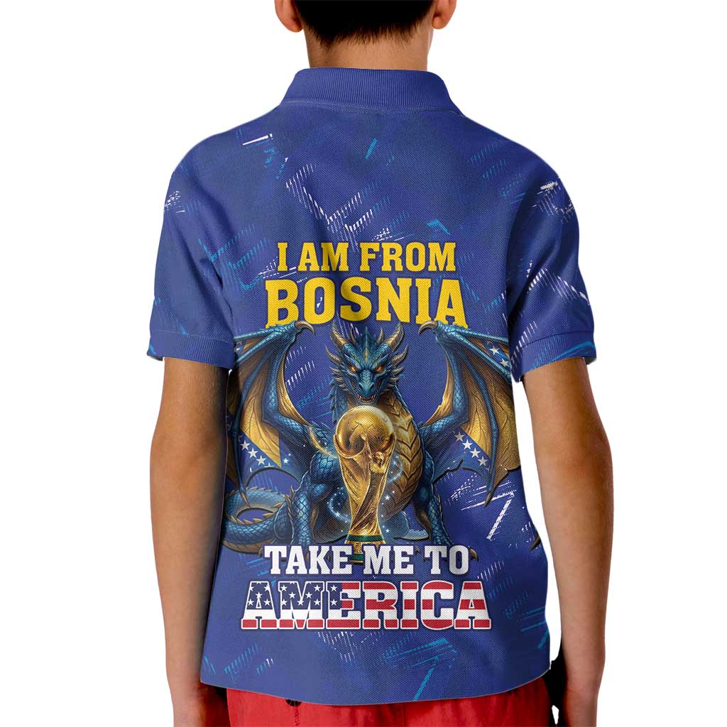 I Am From Bosnia Take Me To America Kid Polo Shirt Road to WC 2026
