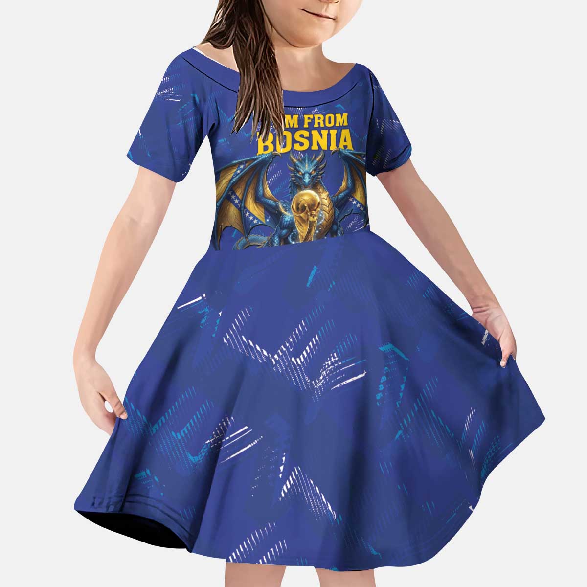 I Am From Bosnia Take Me To America Kid Short Sleeve Dress Road to WC 2026