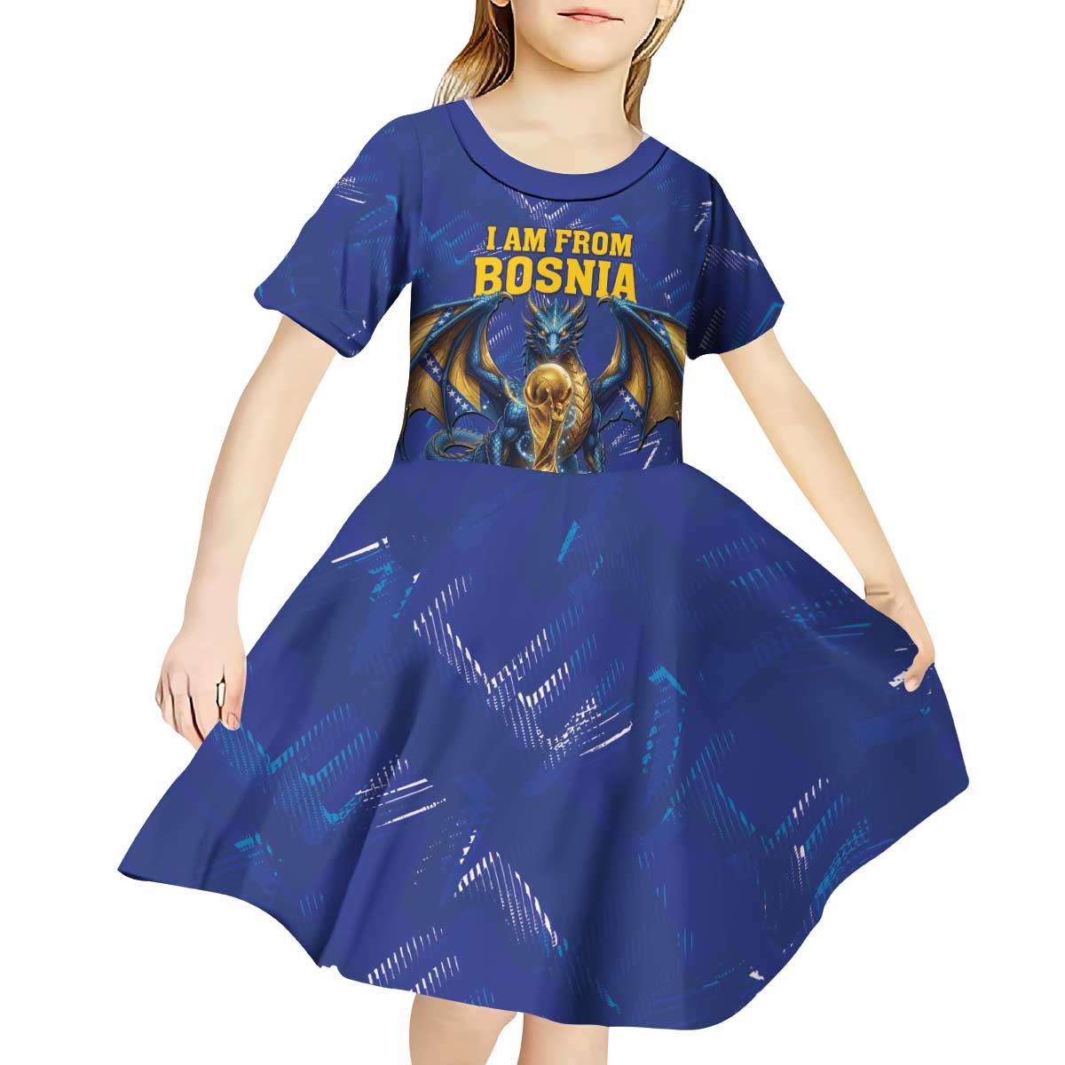 I Am From Bosnia Take Me To America Kid Short Sleeve Dress Road to WC 2026