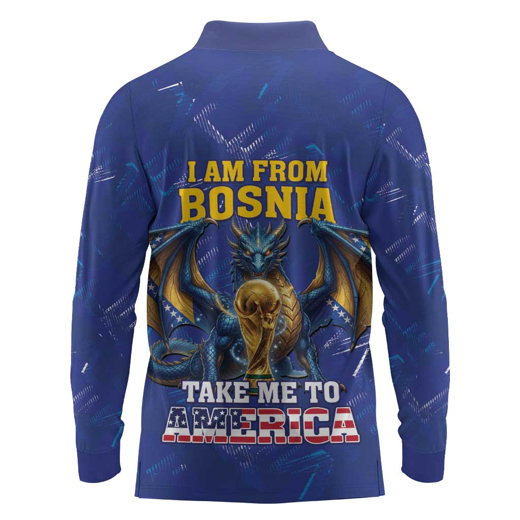 I Am From Bosnia Take Me To America Long Sleeve Polo Shirt Road to WC 2026