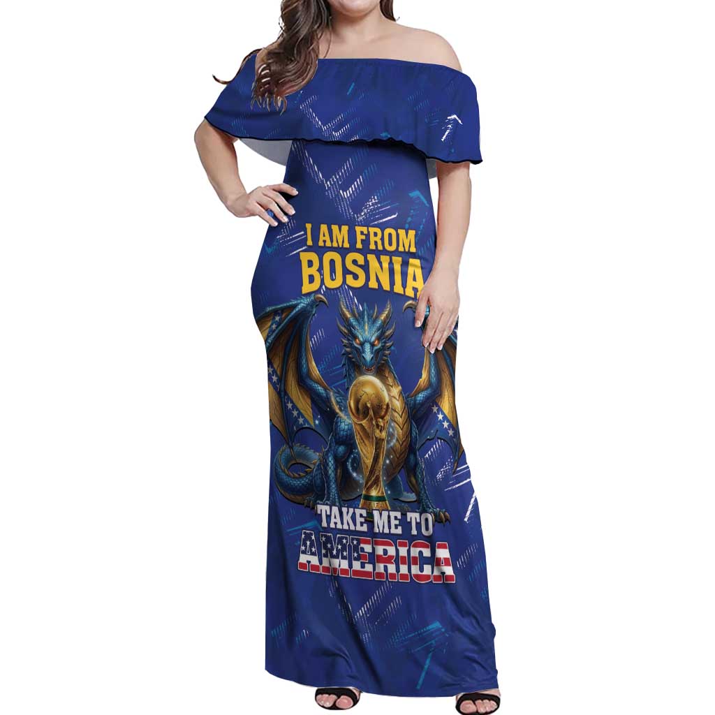 I Am From Bosnia Take Me To America Off Shoulder Maxi Dress Road to WC 2026