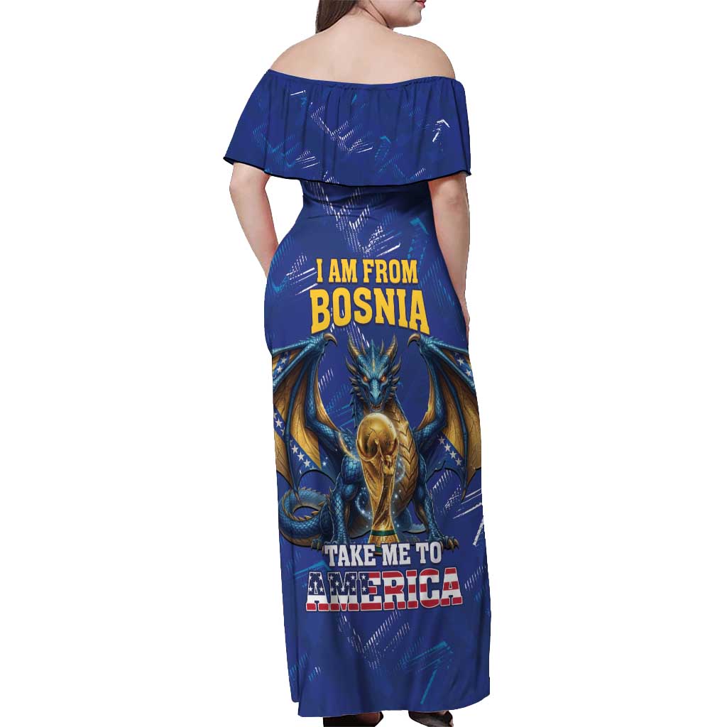 I Am From Bosnia Take Me To America Off Shoulder Maxi Dress Road to WC 2026