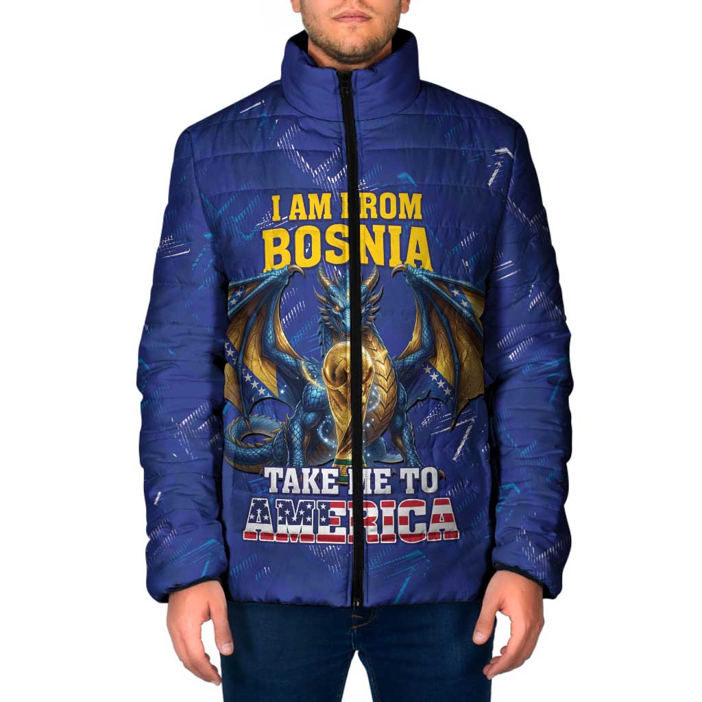 I Am From Bosnia Take Me To America Padded Jacket Road to WC 2026