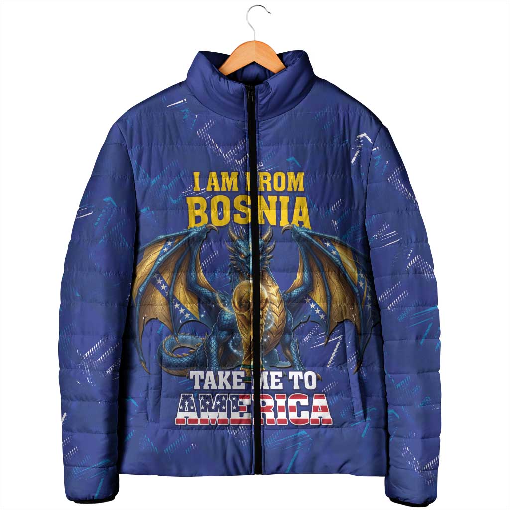 I Am From Bosnia Take Me To America Padded Jacket Road to WC 2026