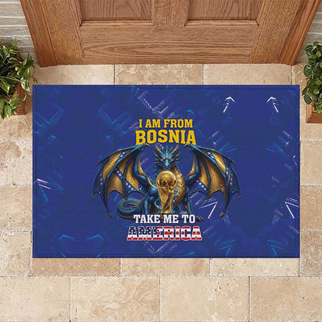 I Am From Bosnia Take Me To America Rubber Doormat Road to WC 2026